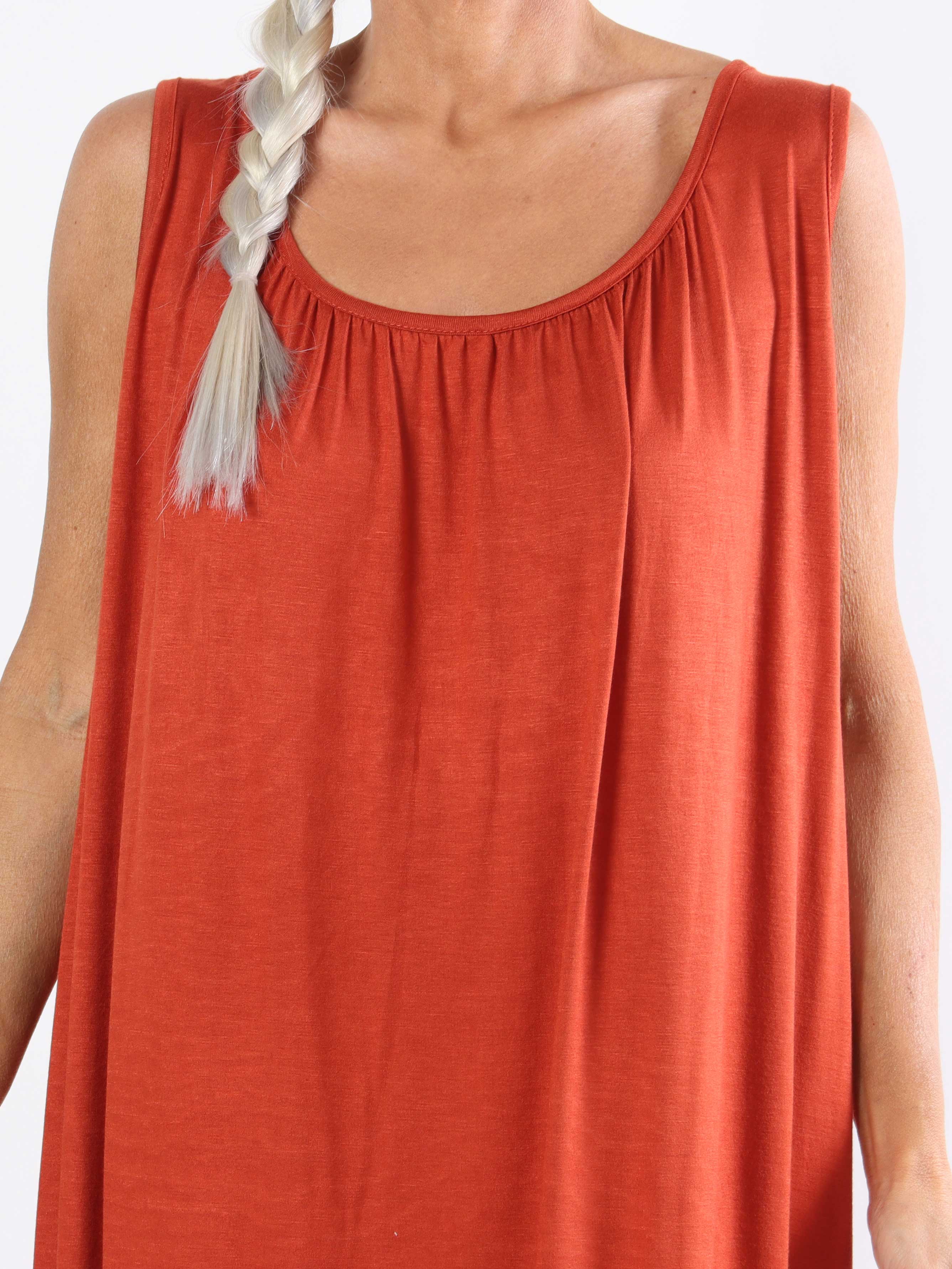 Miracle Sleeveless Dress - Basic klänning i viskos med resår nedtill